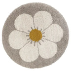 Alfombra infantil redonda con diseño Daisy en beige suave
