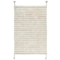 Alfombra infantil de terciopelo con rayas | azul y beige