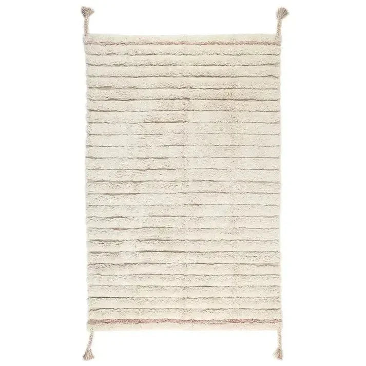Dalia nude cotton rug, machine washable
