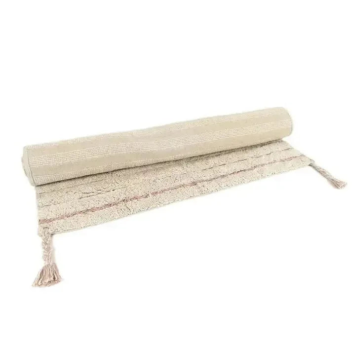 Dalia nude cotton rug, machine washable