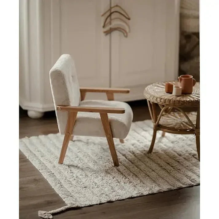 Dalia nude cotton rug, machine washable