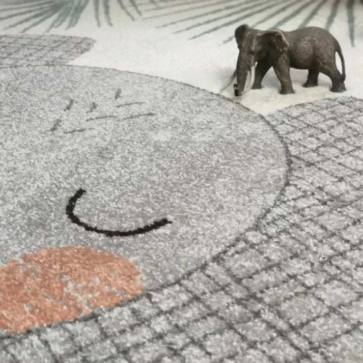 Alfombra infantil de terciopelo 120x170 cm | elefante