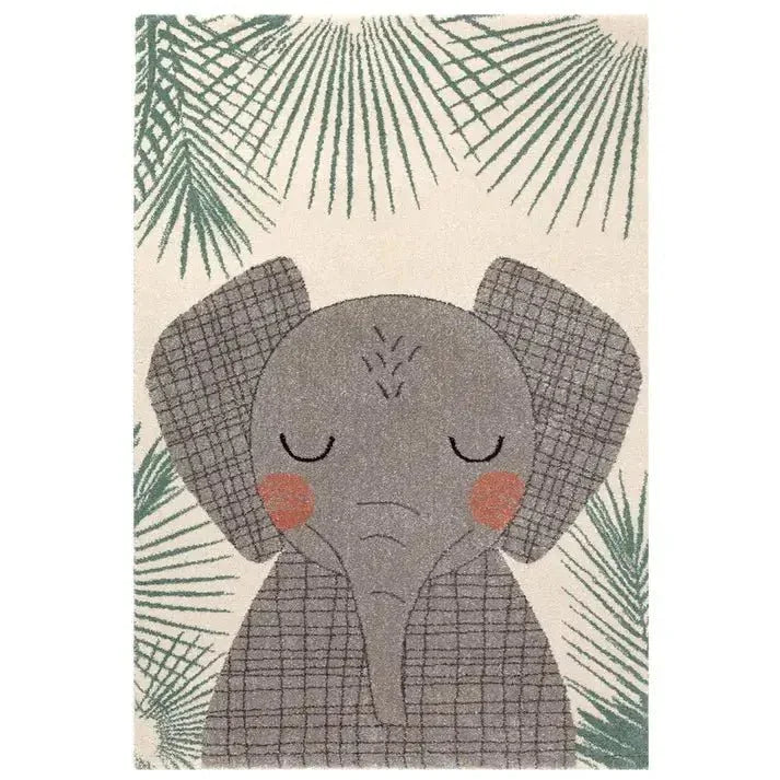Alfombra infantil de terciopelo 120x170 cm | elefante