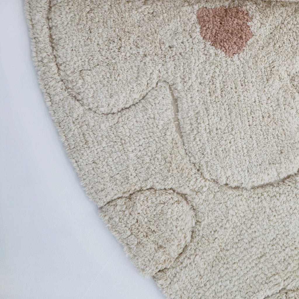 Washable children's rug with round floral motifs, 140 cm