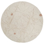 Washable children's rug with round floral motifs, 140 cm