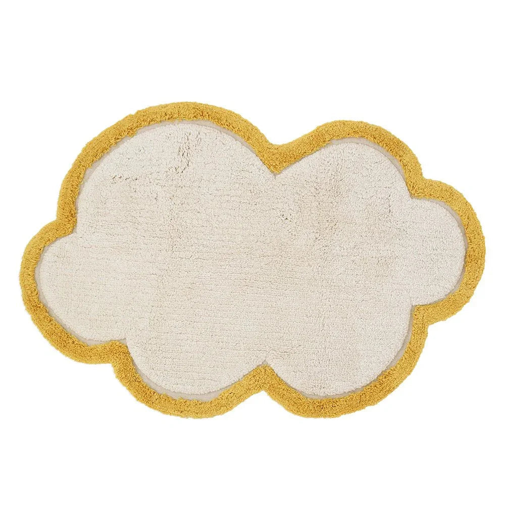 Tapete infantil em algodão em forma de nuvem | amarelo