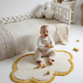 Tapete infantil em algodão em forma de nuvem | amarelo
