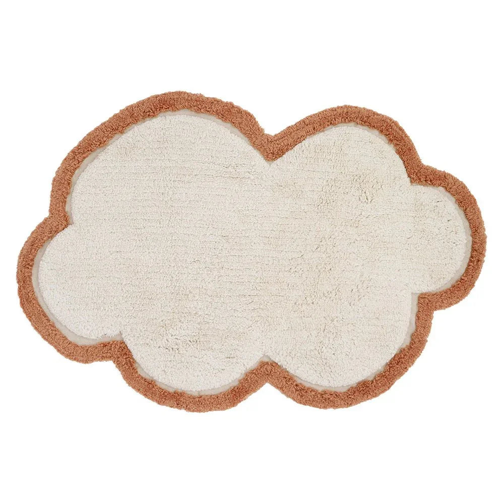 Alfombra infantil de algodón en forma de nube | Marrón caramelo