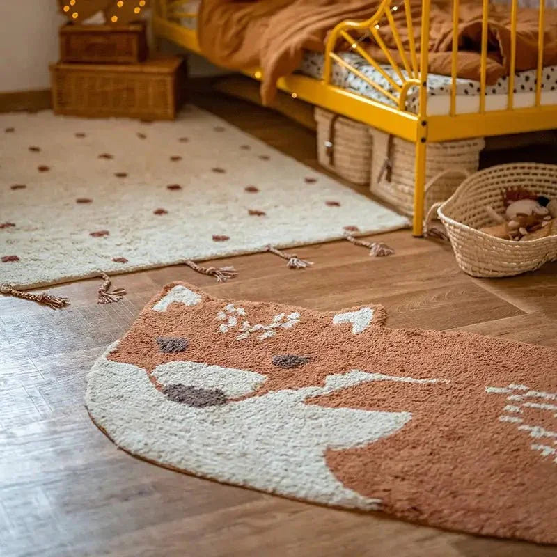 Wolf children's cotton rug | 70x110 cm
