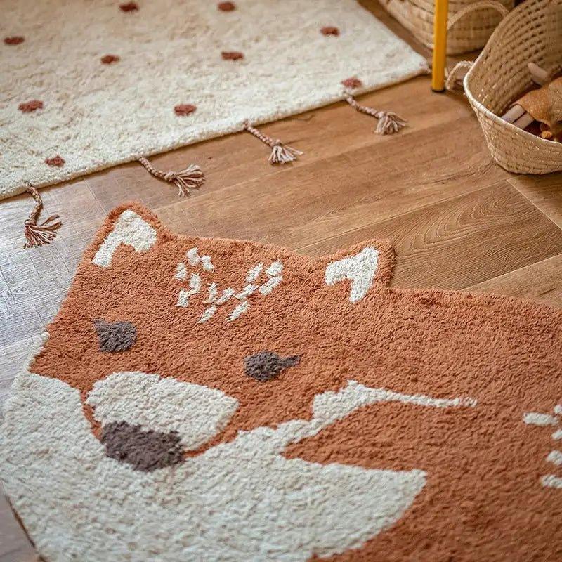 Wolf children's cotton rug | 70x110 cm