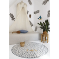 Alfombra infantil redonda suave con diseño animal | 120cm