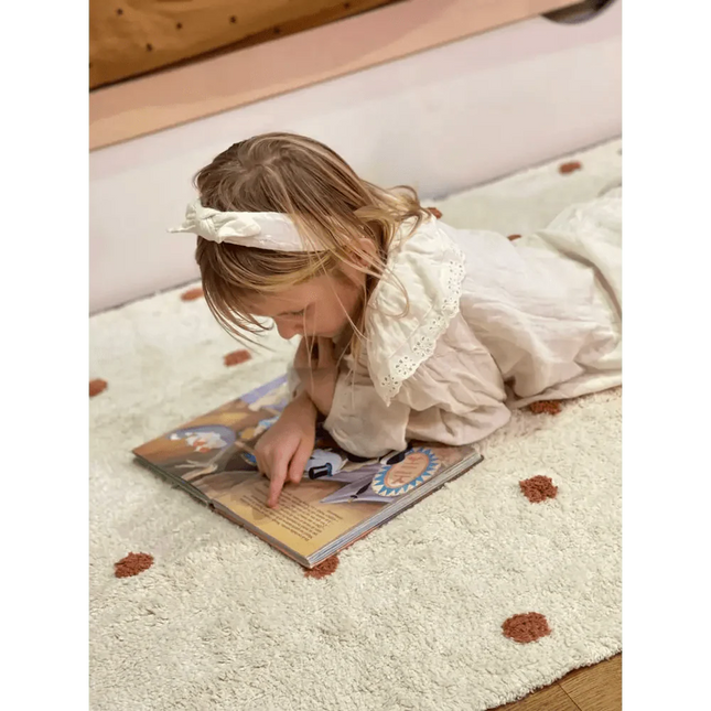 Alfombra Infantil NÜMI AMBRE con lunares 100x150AlfombraHome & Garden > Decor > Rugs