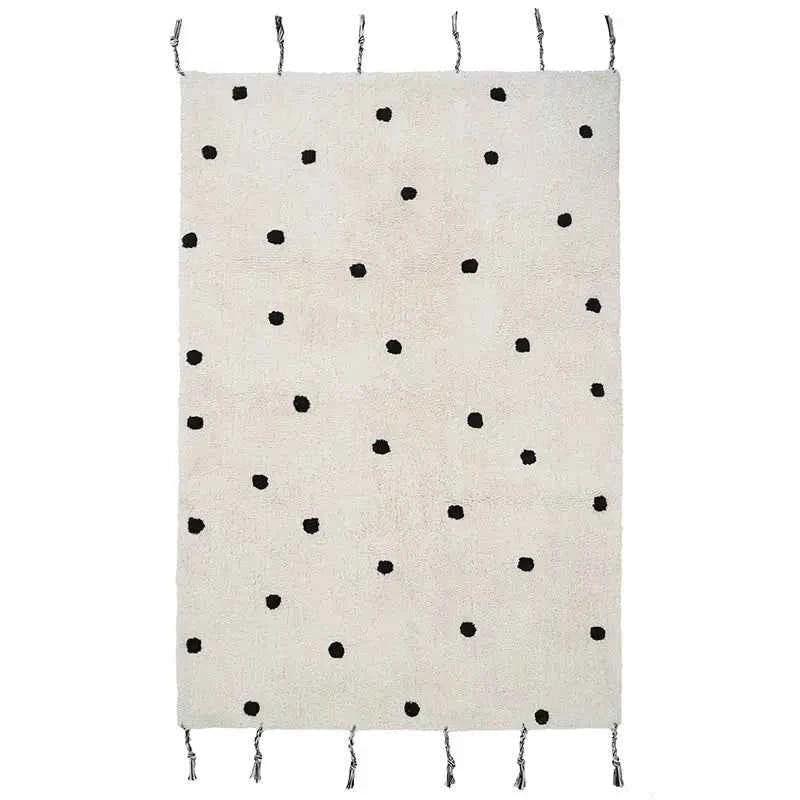 Alfombra infantil con lunares 100x150 cm | suave y lavable