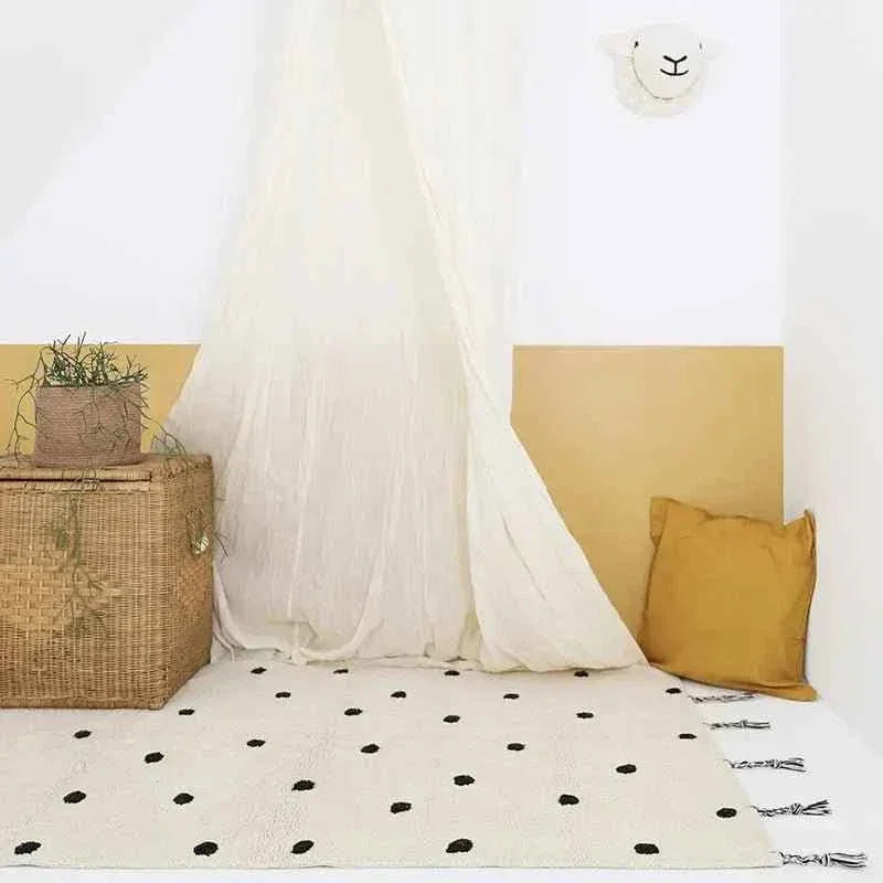 Alfombra infantil con lunares 100x150 cm | suave y lavable