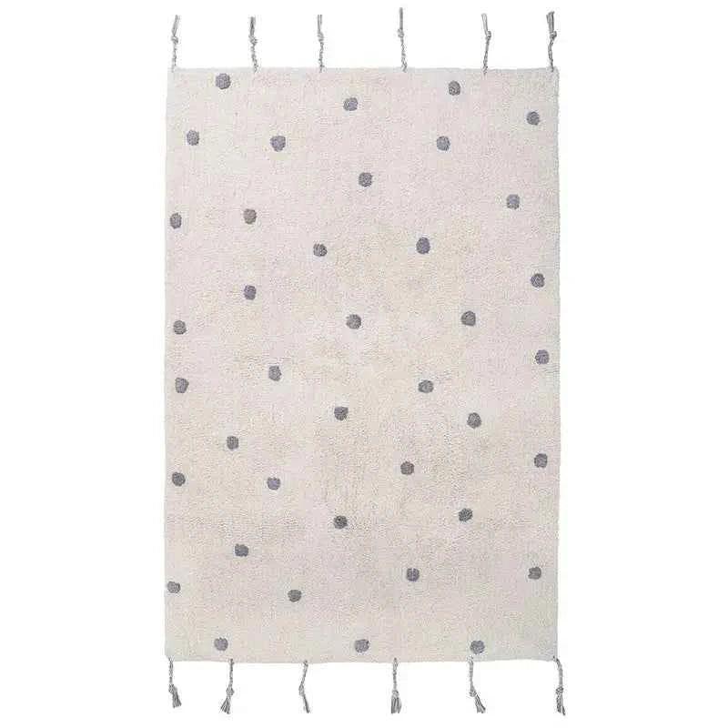 Gray polka dot children's rug 100x150 cm | soft and comfortable