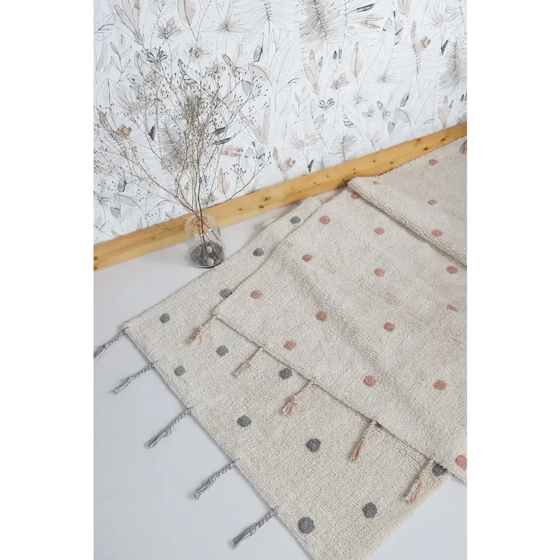 Alfombra Infantil NÜMI GRIS con lunares 100x150AlfombraHome & Garden > Decor > Rugs