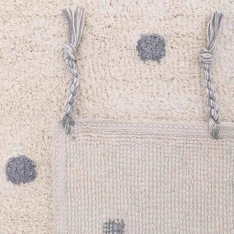 Tapete infantil com bolinhas cinzento, 100x150 cm | macio e confortável