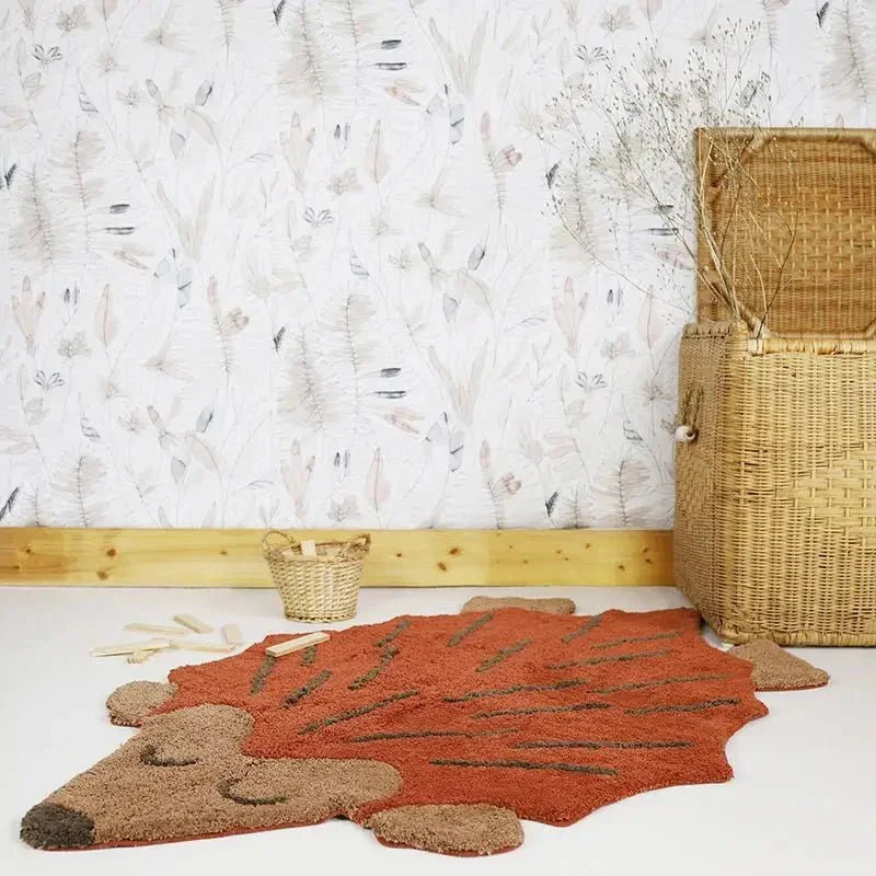 Alfombra infantil de terciopelo 80x120 | diseño natural