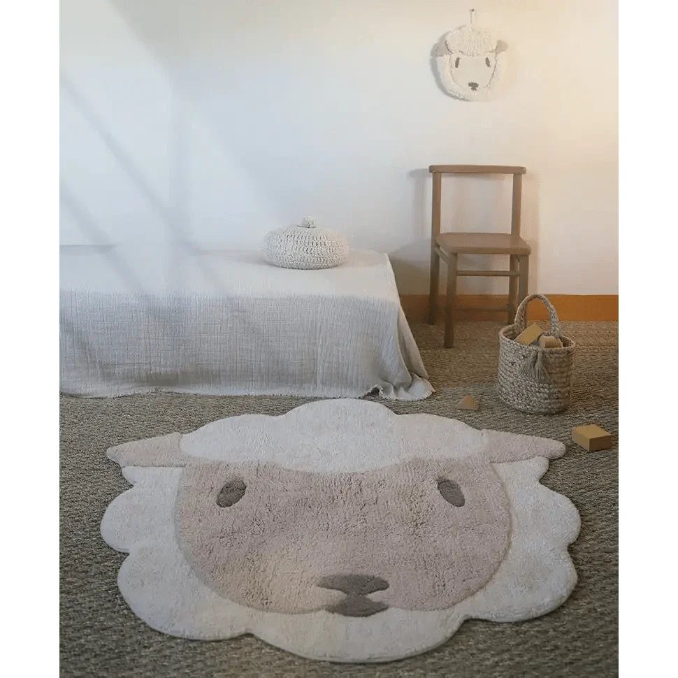 Alfombra infantil de algodón tejida a mano | 100x110 cm