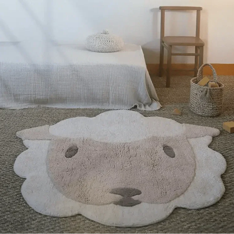 Handwoven cotton children's rug | 100x110 cm