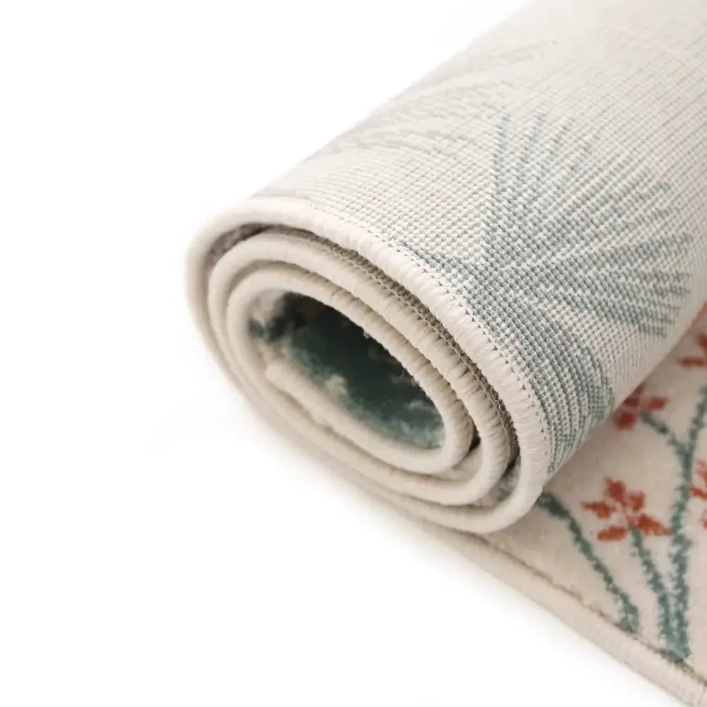 Children's rug with a poetic and relaxing green design | Short pile