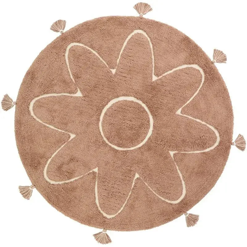 Alfombra infantil redonda 110 cm | Marrón rosado