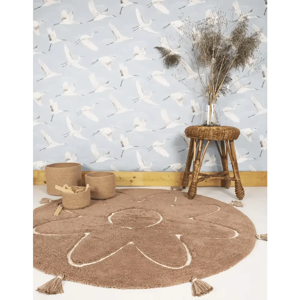 Alfombra infantil redonda 110 cm | Marrón rosado