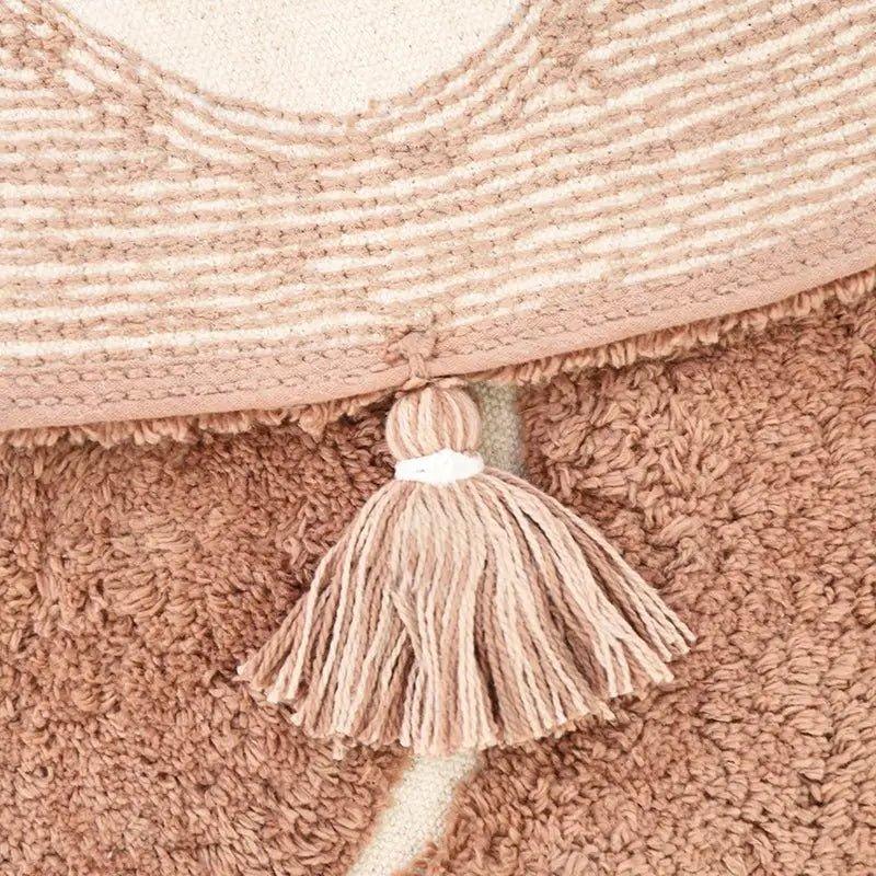 Alfombra infantil redonda 110 cm | Marrón rosado