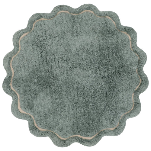 Tapete infantil macio e lavável, 110 cm, na cor azul-turquesa.
