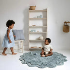 Alfombra lavable infantil de 110 cm suave en aqua