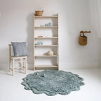 Alfombra lavable infantil de 110 cm suave en aqua