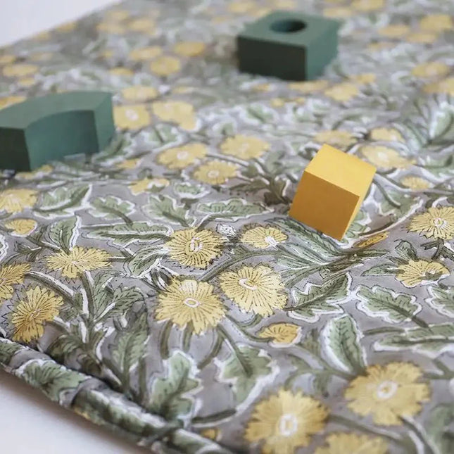 Alfombra bebe de juegos infantil algodón estampada fleurs FIDELIA 100x100CotonHome & Garden > Decor > Rugs