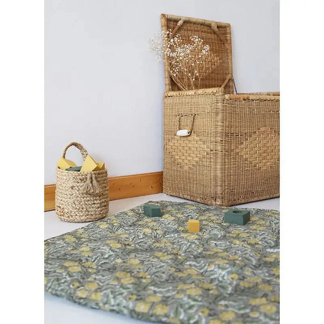 Alfombra bebe de juegos infantil algodón estampada fleurs FIDELIA 100x100CotonHome & Garden > Decor > Rugs