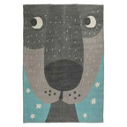 Alfombra infantil algodón diseño lobo noche | Para niños