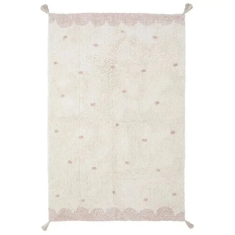 Alfombra de algodón lavable con lunares | Infantil 100x150