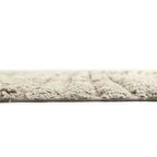 Striped cotton children's rug | Beige and nude pink
