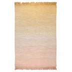 Cotton rug with yellow to pink nude gradient