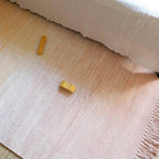Cotton rug with yellow to pink nude gradient
