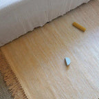 Cotton rug with yellow to pink nude gradient