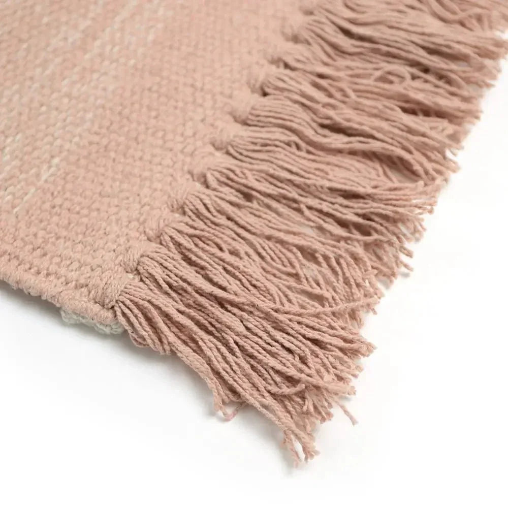 Cotton rug with yellow to pink nude gradient