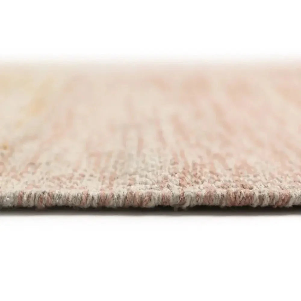 Cotton rug with yellow to pink nude gradient