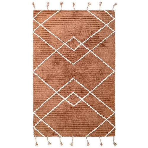 Washable Cotton Kids' Rug | Size S Toffee