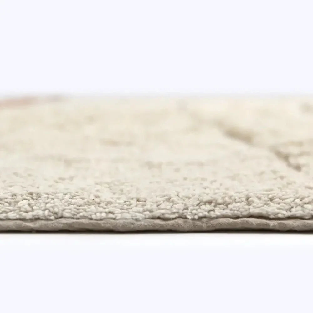 Alfombra infantil de algodón lavable | Con diseño natural y flecos