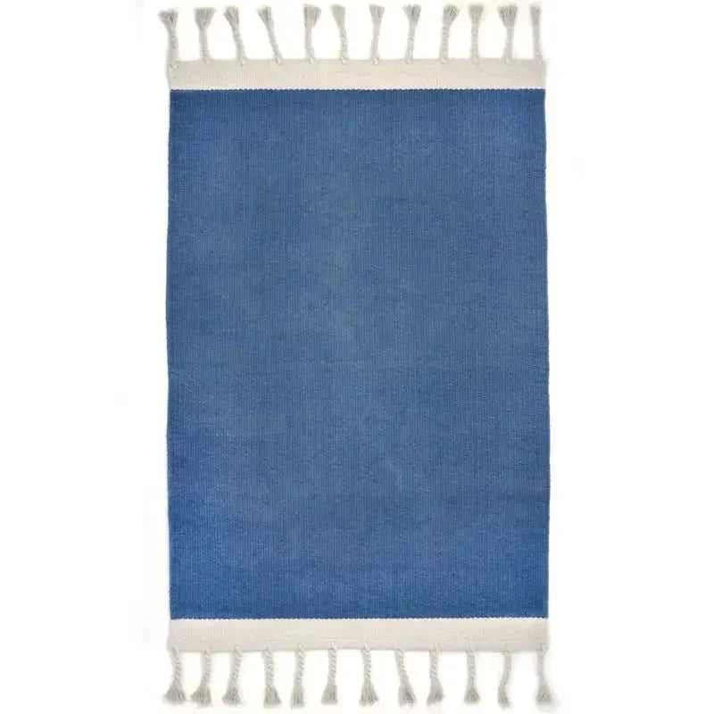 Alfombra infantil de algodón natural | azul para niños