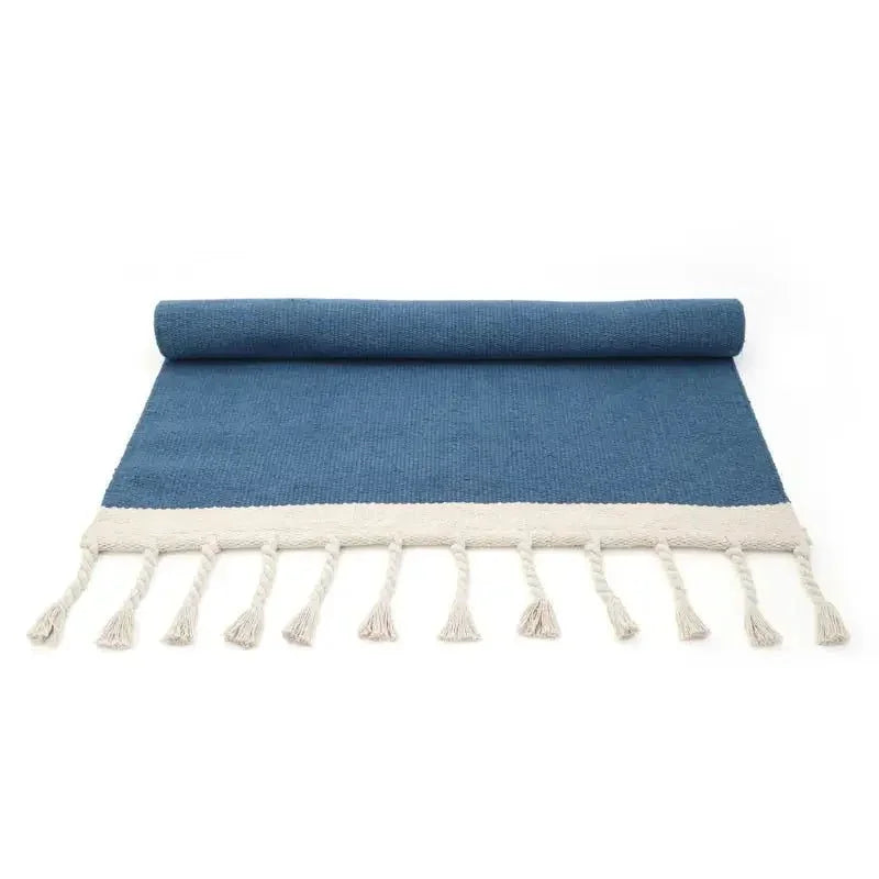 Alfombra infantil de algodón natural | azul para niños