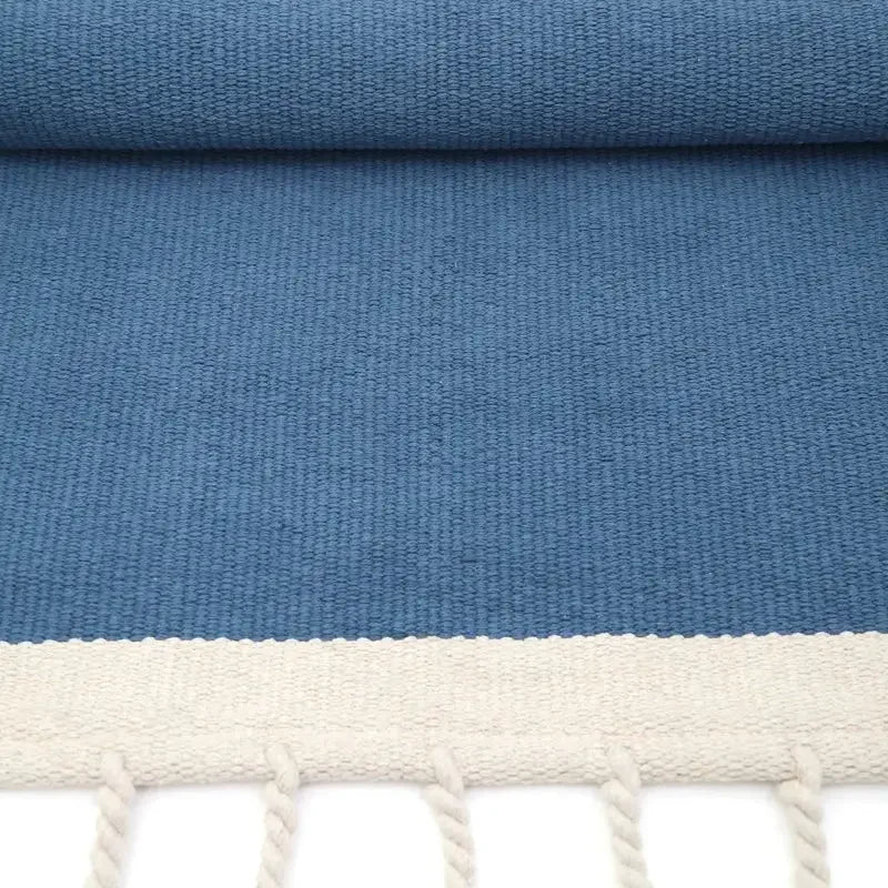 Alfombra infantil de algodón natural | azul para niños