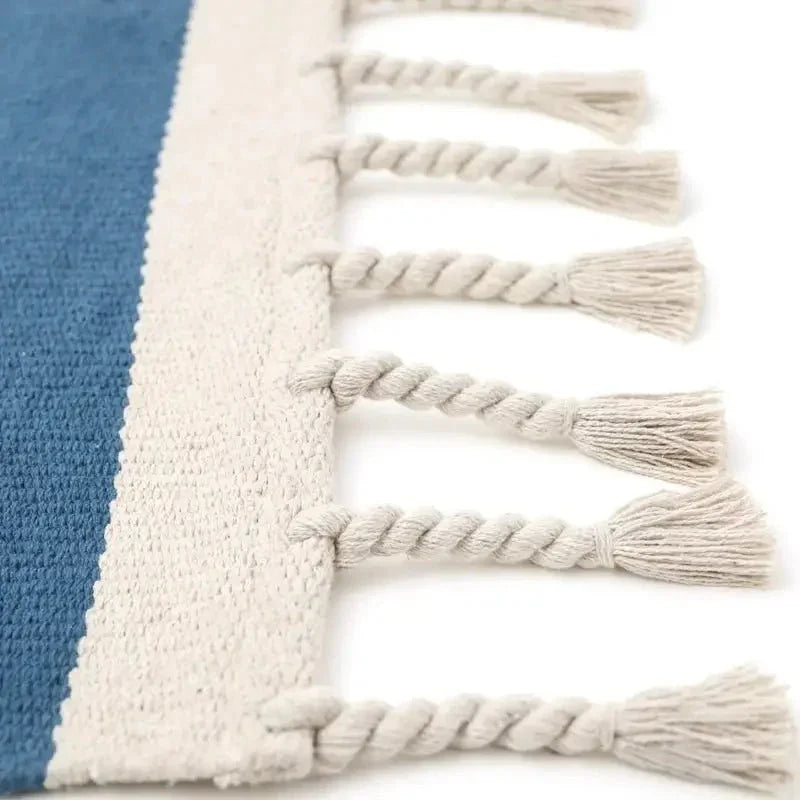 Alfombra infantil de algodón natural | azul para niños