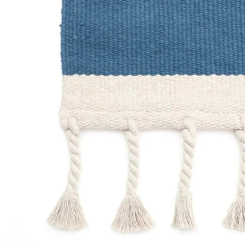 Alfombra infantil de algodón natural | azul para niños