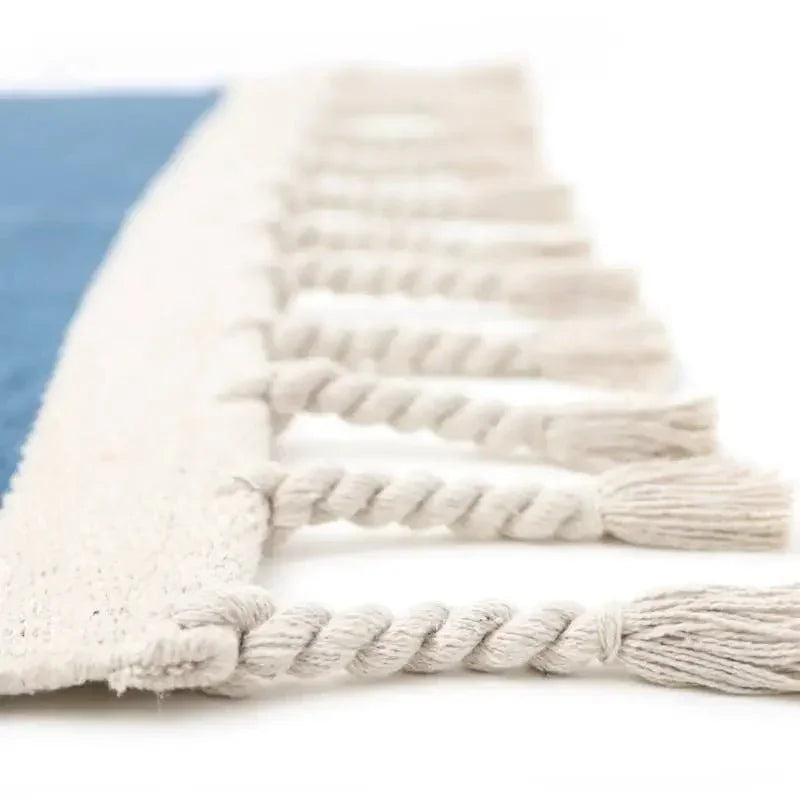 Alfombra infantil de algodón natural | azul para niños