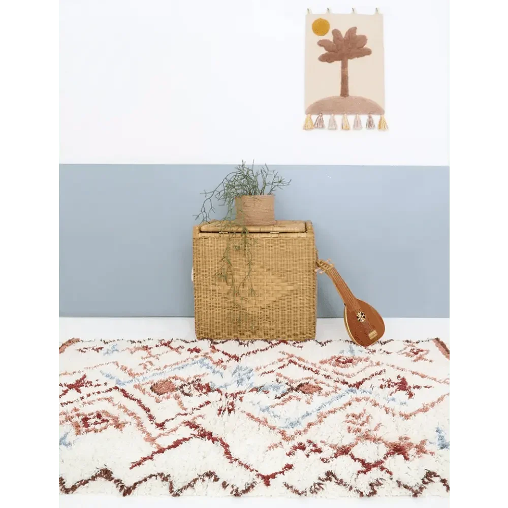 Washable Cotton Berber Bohemian Rug | 100x160 cm